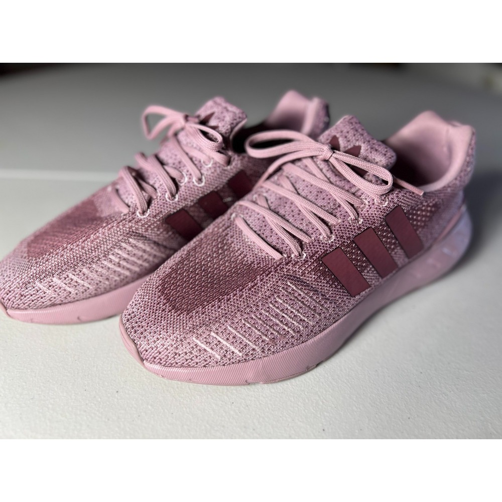 Adidas Swift Run 22 Womens 10 Pink Mauve Rose Knit Sneakers Shoes GV7978